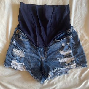 Pink Blush Maternity Jean Shorts